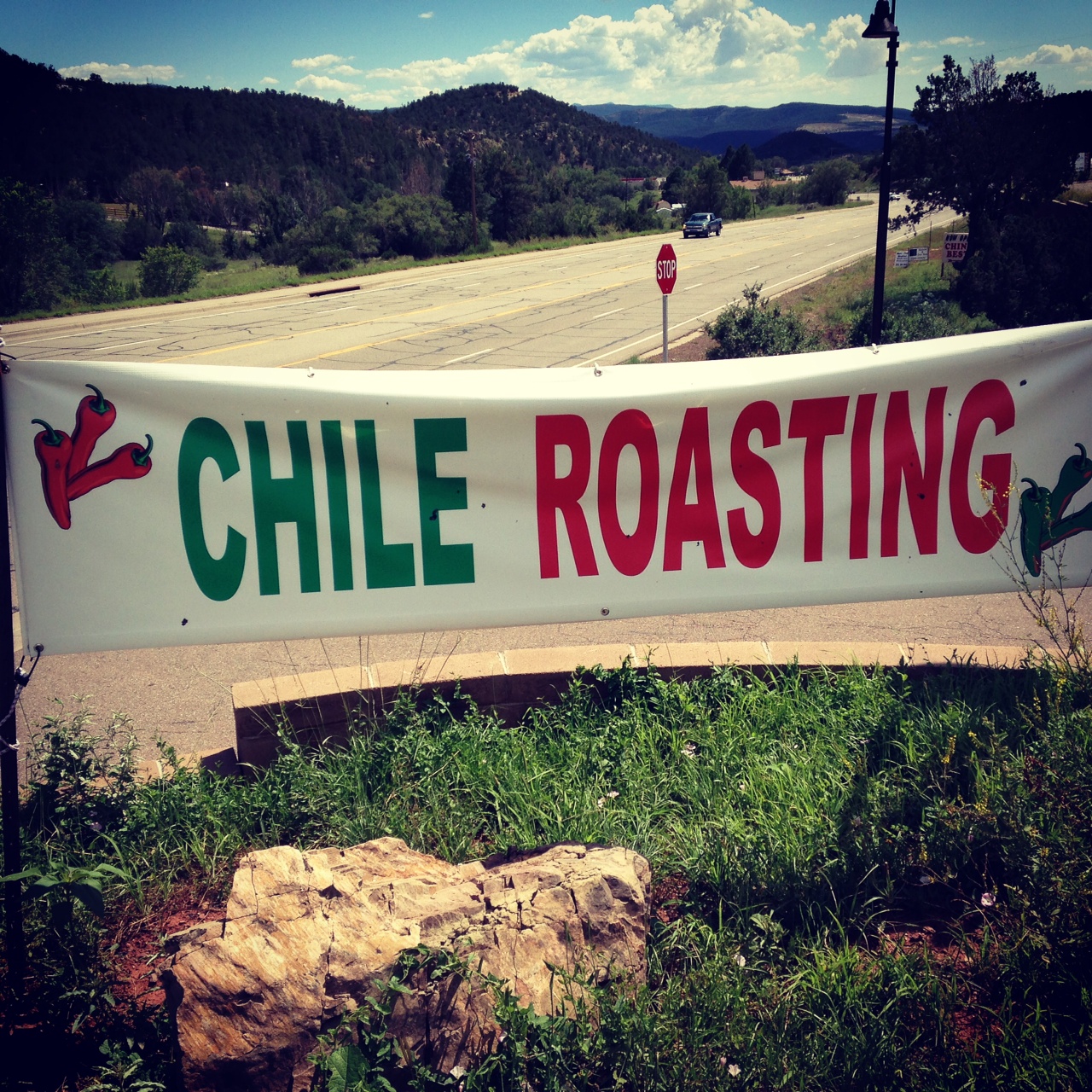 Chile Roasting sign