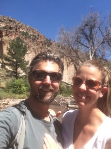 Roadrunner and Zia at Bandelier National Monument