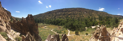 Looking down at Frijole Canyon